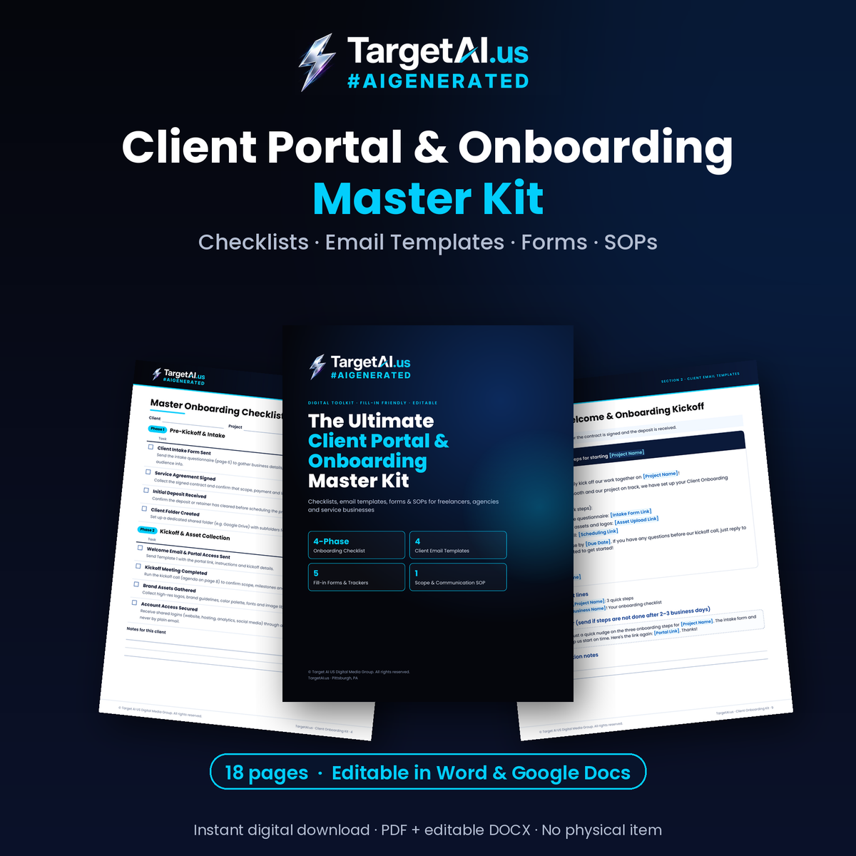 Client Portal & Onboarding Master Kit: Checklists, Email Templates, Forms & SOP