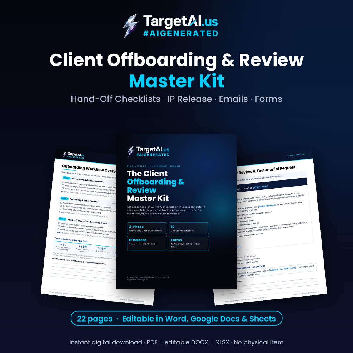 Client Offboarding & Review Master Kit: Hand-Off Checklists, IP Release Template, Client Emails and Testimonial Forms