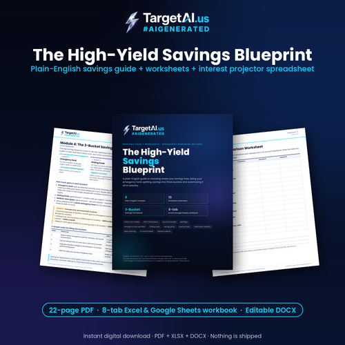 The High-Yield Savings Blueprint: printable guide and savings spreadsheet cover
