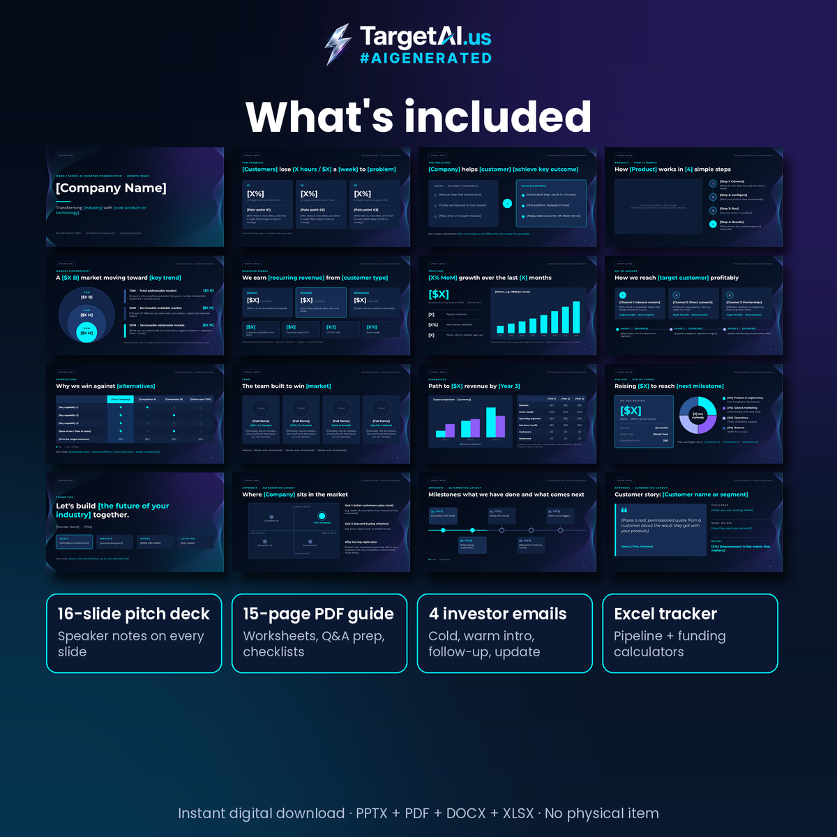 Investor Pitch Deck Kit: Editable Pitch Deck Template + Fundraising Guide