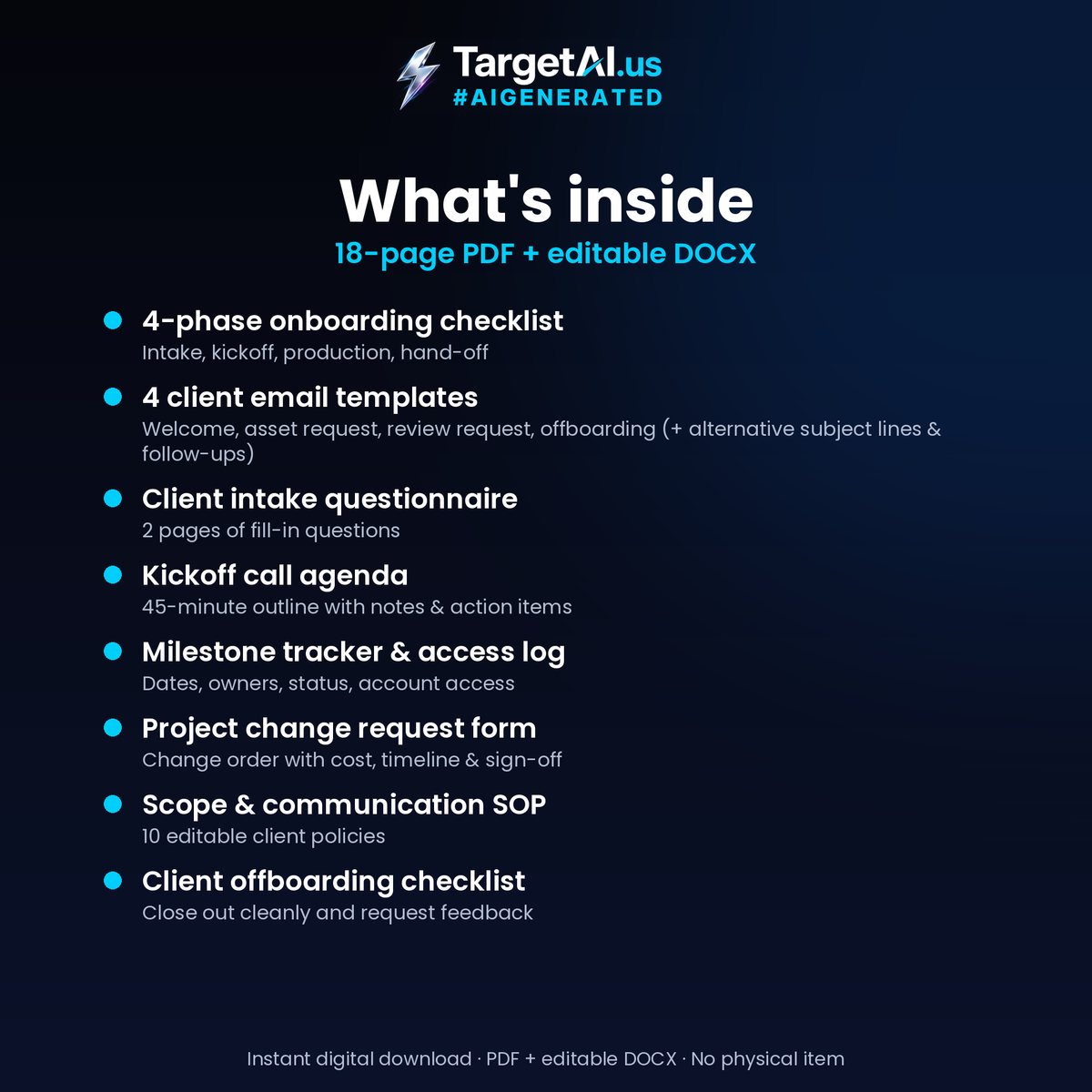 Client Portal & Onboarding Master Kit: Checklists, Email Templates, Forms & SOP