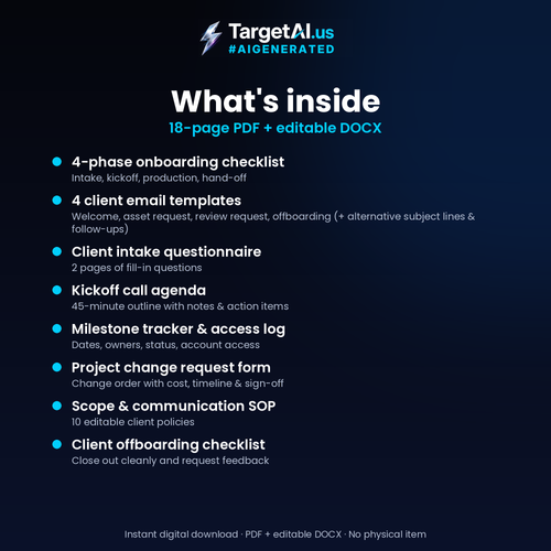 Client Portal & Onboarding Master Kit: Checklists, Email Templates, Forms & SOP