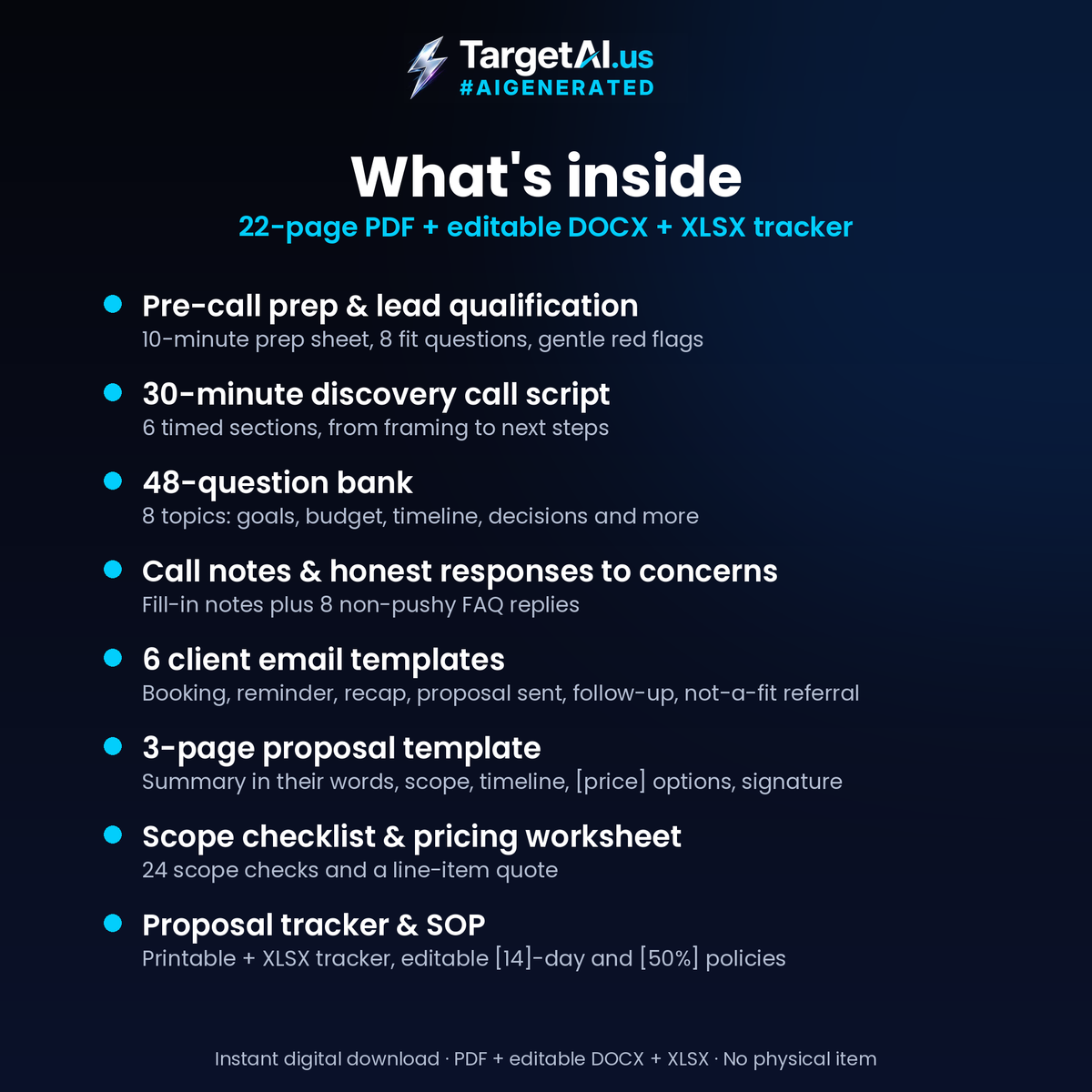 Client Discovery Call & Proposal Master Kit: Call Script, Question Bank, Email Templates and Proposal Template
