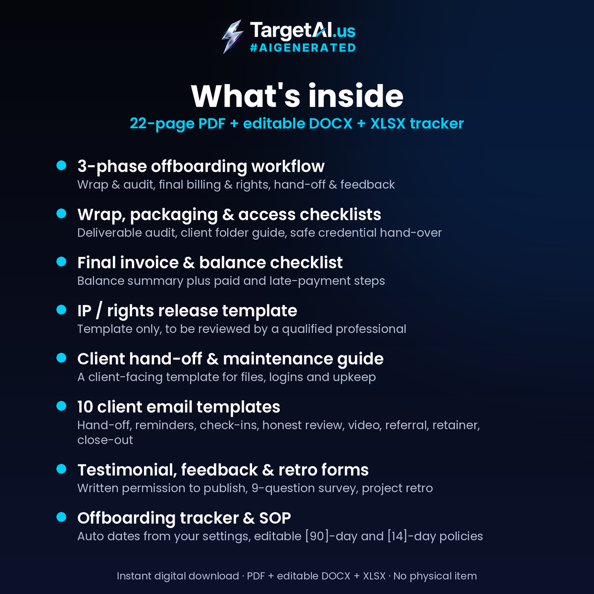 Client Offboarding & Review Master Kit: Hand-Off Checklists, IP Release Template, Client Emails and Testimonial Forms