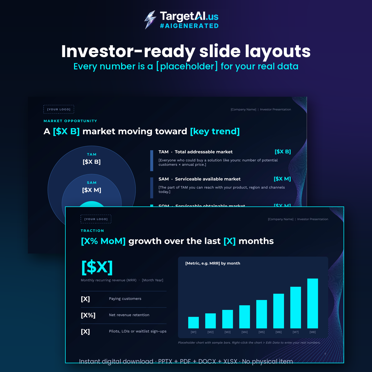 Investor Pitch Deck Kit: Editable Pitch Deck Template + Fundraising Guide