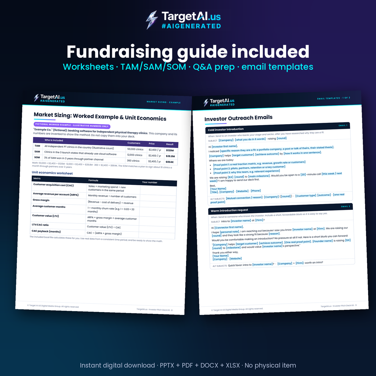 Investor Pitch Deck Kit: Editable Pitch Deck Template + Fundraising Guide