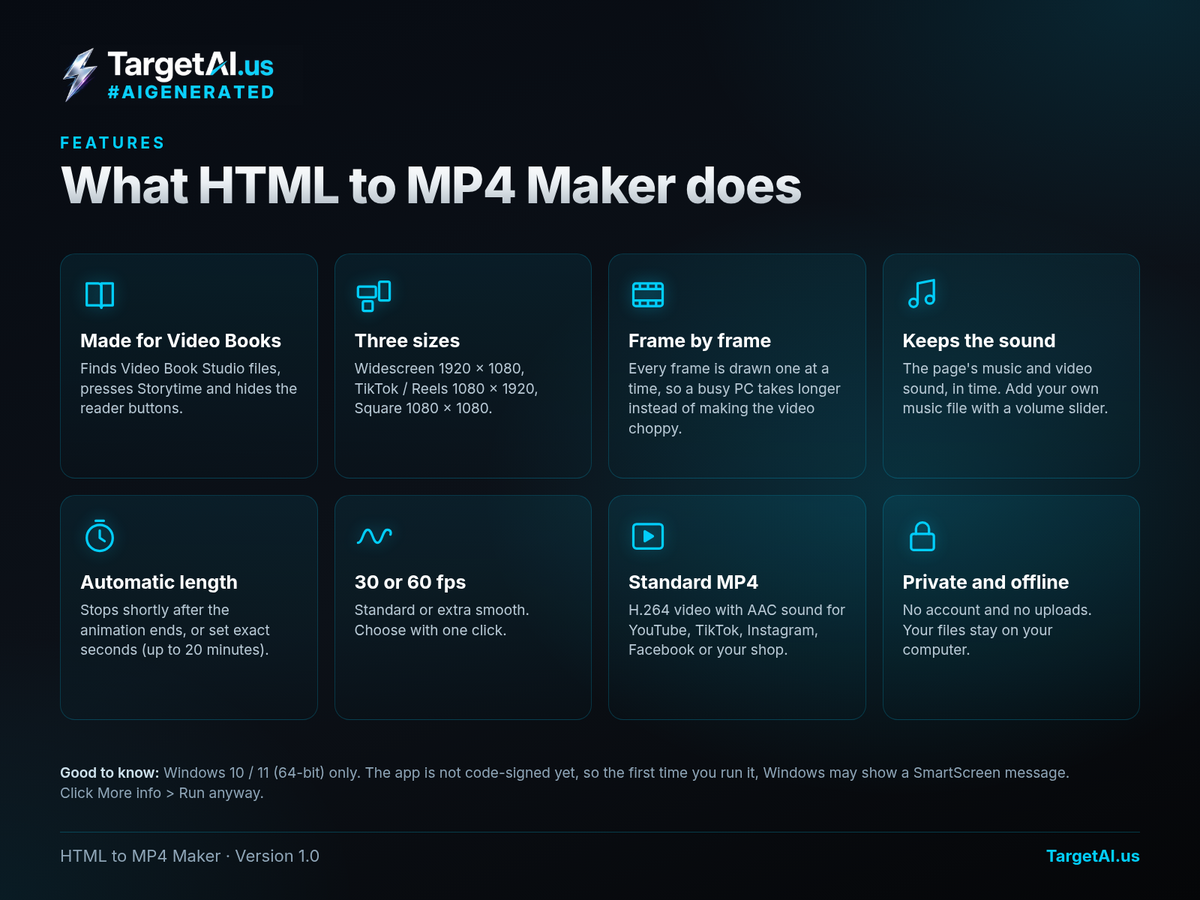 HTML to MP4 Maker - Turn Video Books & HTML Animations into MP4 (Windows)