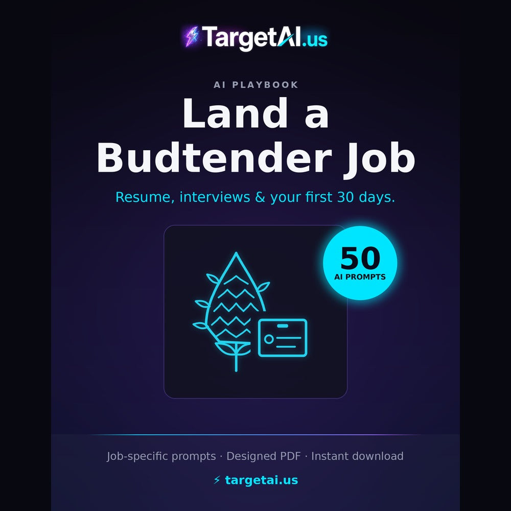 Alternate cover of Land a Budtender Job: The AI Playbook by TargetAI.us