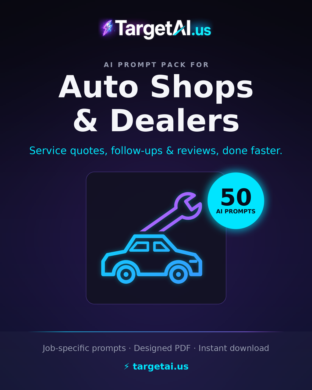 50 AI Prompts for Auto Shops and Dealers – Sell More & Service Faster with AI | TargetAI