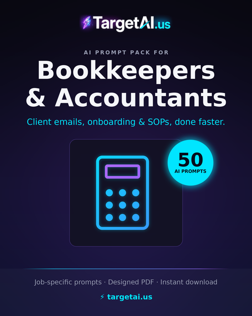 50 AI Prompts for Bookkeepers and Accountants – Work Smarter & Serve More Clients with AI | TargetAI