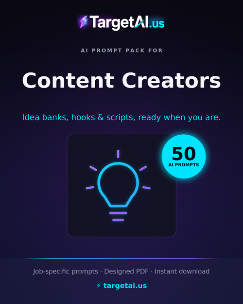 50 AI Prompts for Content Creators – Never Run Out of Ideas | TargetAI
