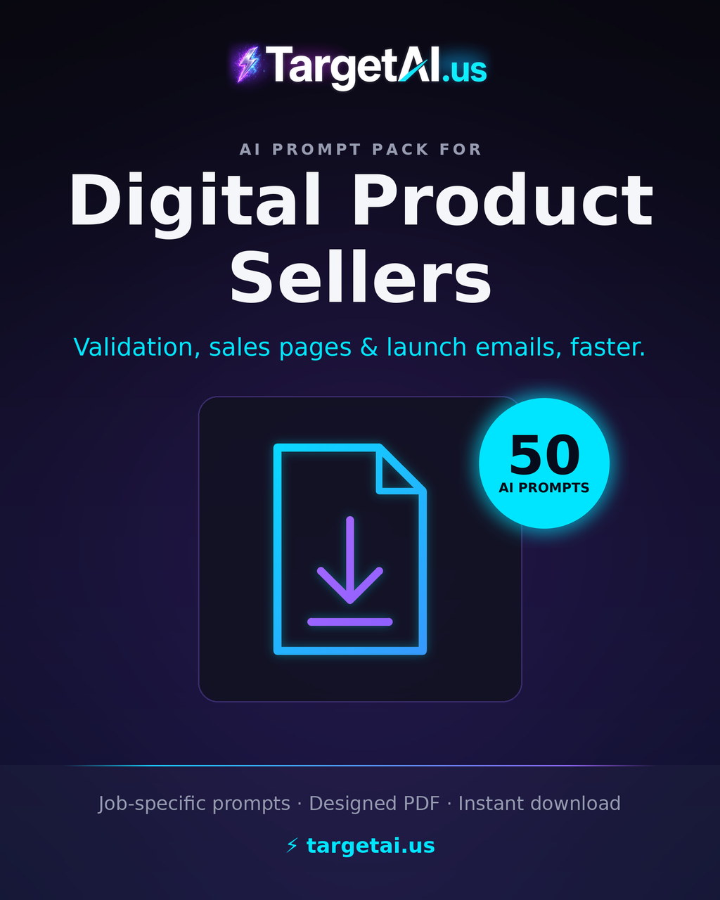 50 AI Prompts for Digital Product Sellers – Launch & Sell More with AI | TargetAI