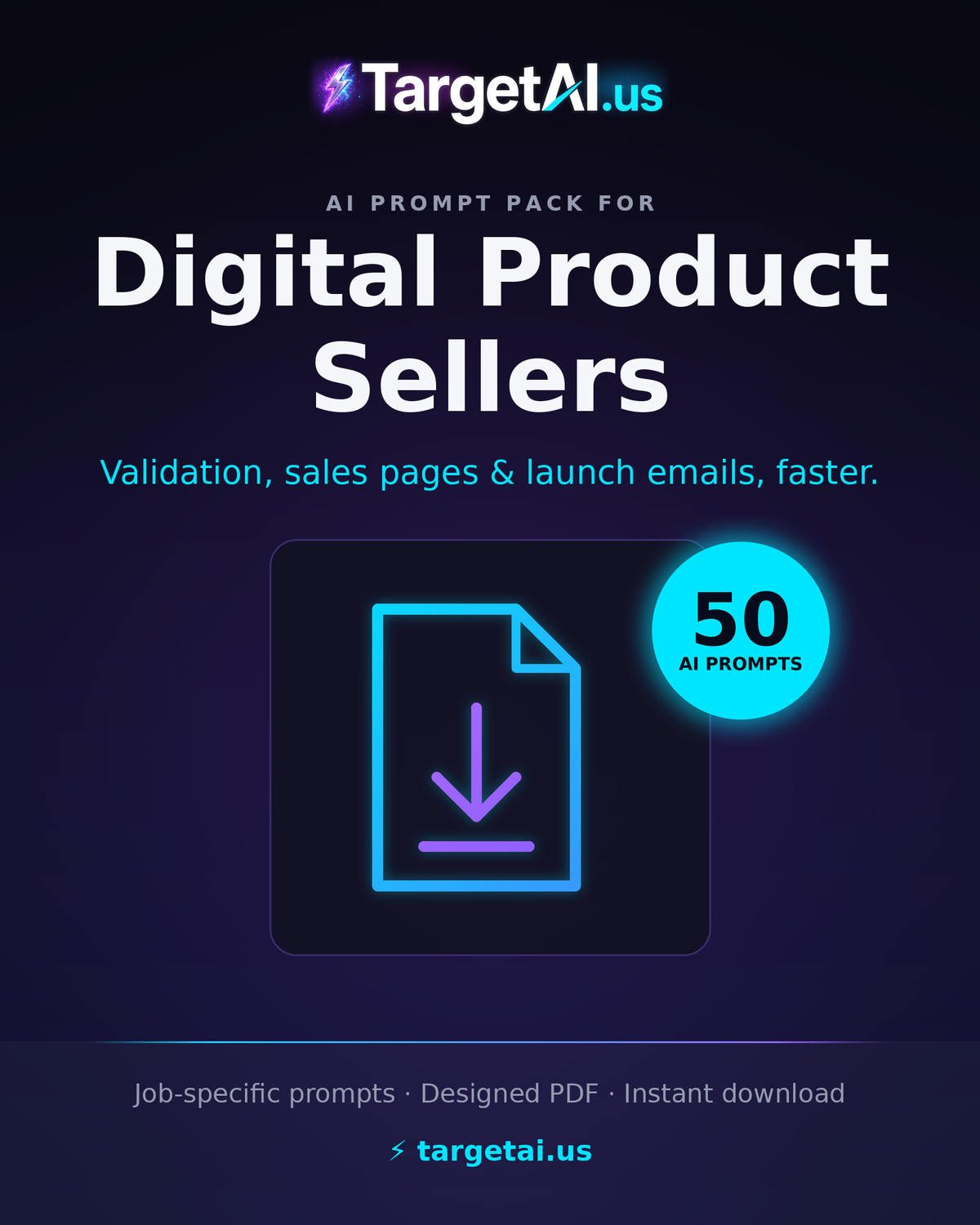 50 AI Prompts for Digital Product Sellers – Launch & Sell More with AI | TargetAI