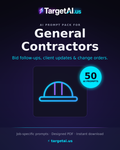 50 AI Prompts for General Contractors – Win More Bids & Run Better Jobs with AI | TargetAI
