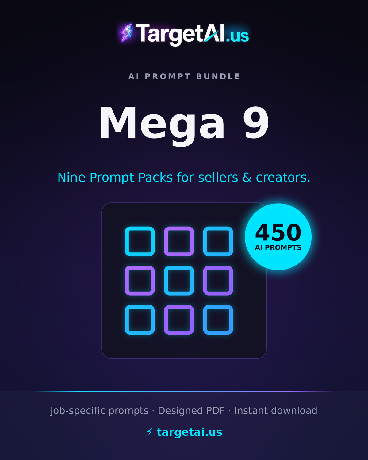 TargetAI Mega 9 – 9 AI Prompt Packs in One Bundle | TargetAI