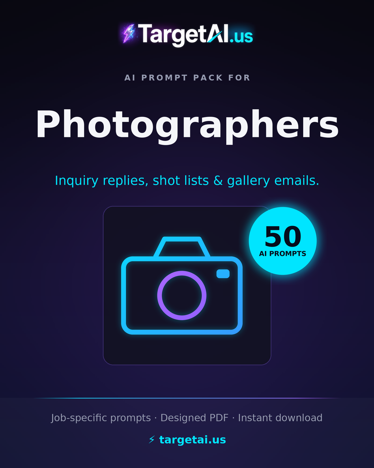 50 AI Prompts for Photographers – Book More Clients & Grow Your Brand with AI | TargetAI