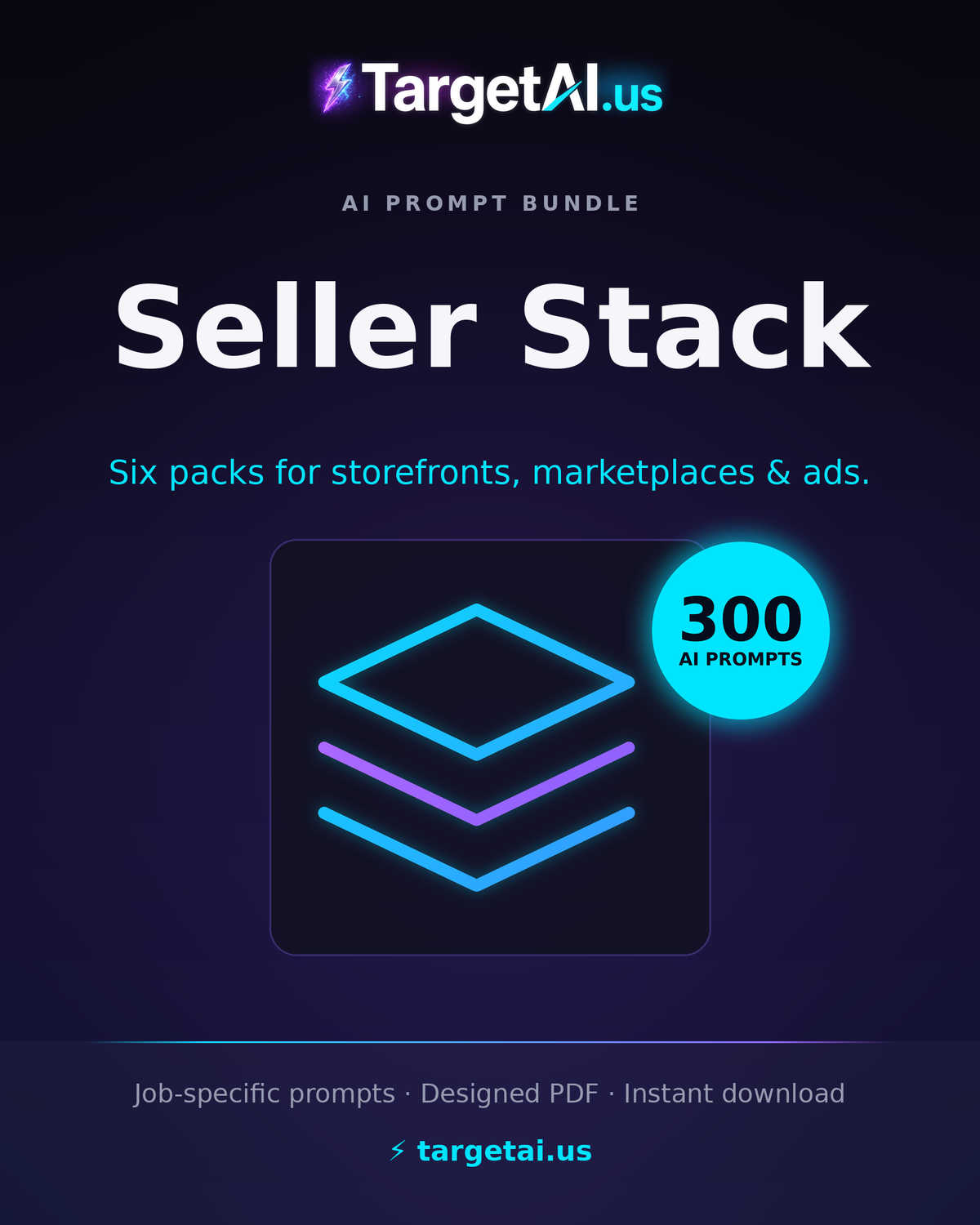 TargetAI Seller Stack – 6 AI Prompt Packs for Online Sellers | TargetAI