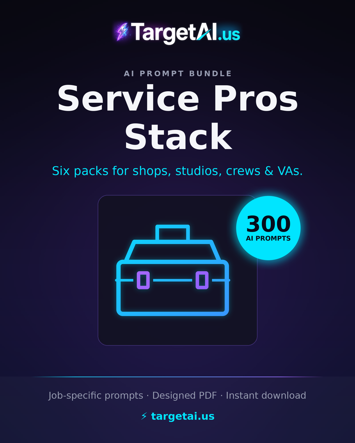 TargetAI Service Pros Stack – 6 AI Prompt Packs for Service Businesses | TargetAI