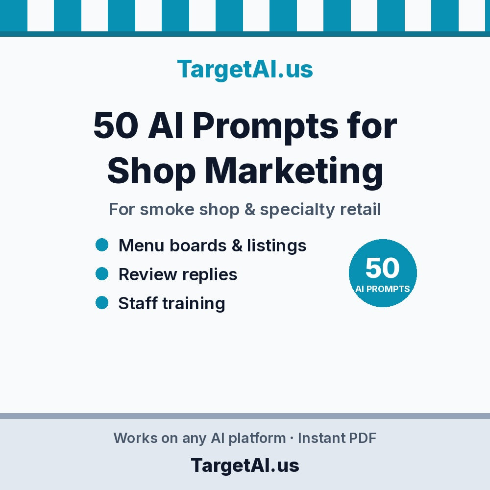 50 AI Prompts for Smoke Shop & Dispensary Business – Run & Market Your Store with AI